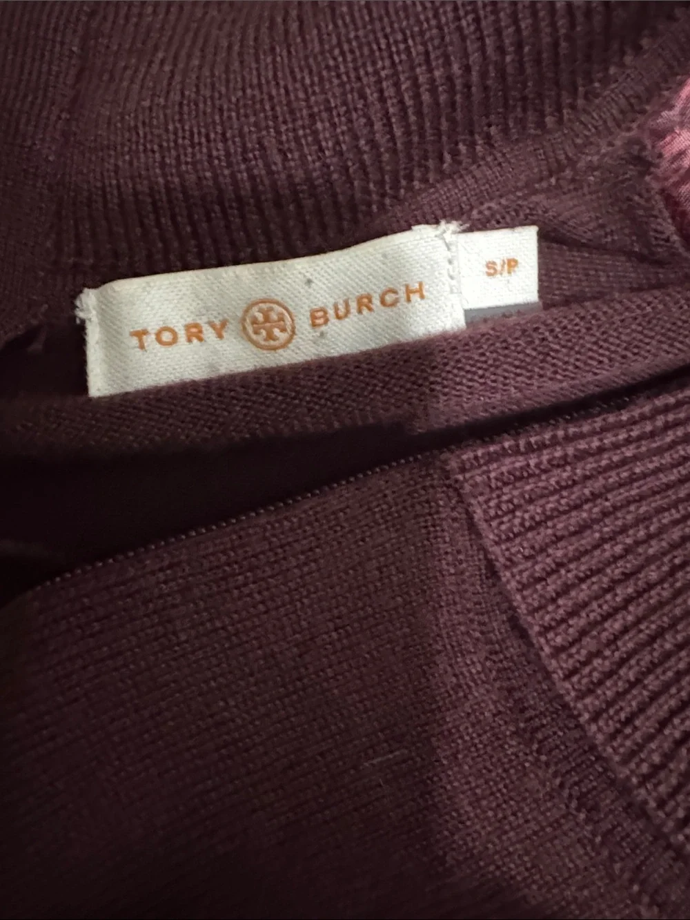 Tory Burch Red Floral Turtleneck Pullover Size Small